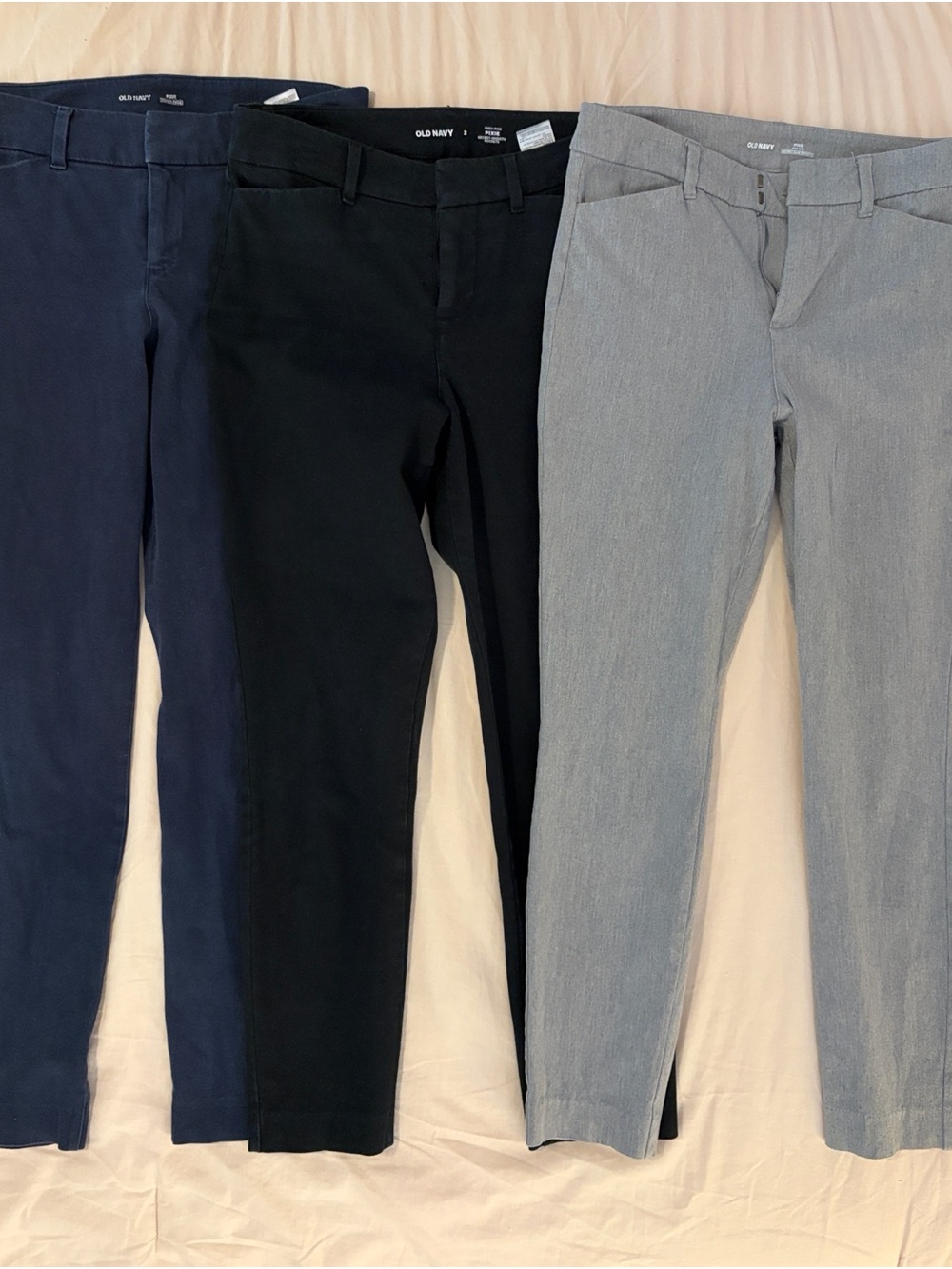 Old Navy Women's Cropped Pixie Pants Trio - Navy, Black & Light Gray